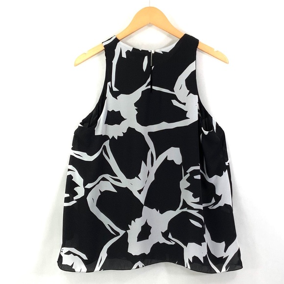 VINCE CAMUTO Tank Black & White Flowy  Tank Top J11 - Picture 4 of 7